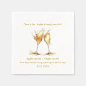 Liebe Wine Glasses Wedding Napkins Serviette (Vorderseite)