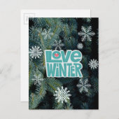 Liebe Winterurlaub Postkarte/Einladung Einladungspostkarte (Vorne/Hinten)