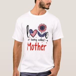 Liebe wird als "Mutter amerikanische Flagge Patrio T-Shirt
