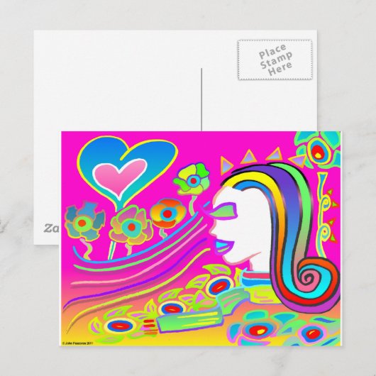 Liebe wird blühen: Traumraum Postkarte (Vorne/Hinten)