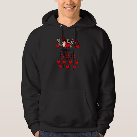 Liebe wird Lala Gnome Leopard Kariert Christm gena Hoodie (Vorderseite)