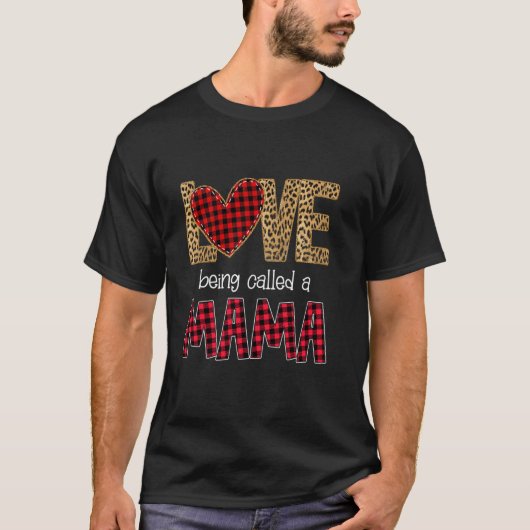 Liebe wird Mama Red Kariert genannt T-Shirt (Vorderseite)