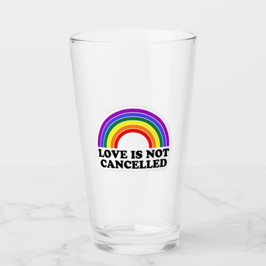 Liebe wird nicht im Monat des Rainbow LGBT Pride a Glas (Vorderseite)