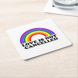 Liebe wird nicht im Monat des Rainbow LGBT Pride a Rechteckiger Pappuntersetzer