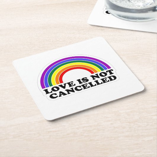 Liebe wird nicht im Monat des Rainbow LGBT Pride a Rechteckiger Pappuntersetzer (angewinkelt)