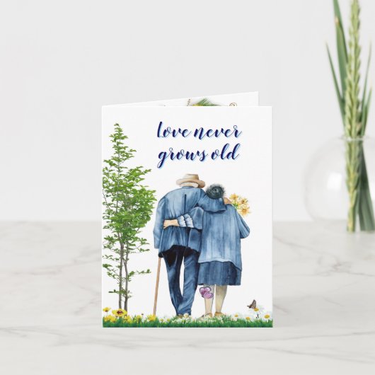 Liebe wird nie alt - Älteres Paar Karte (Vorderseite)
