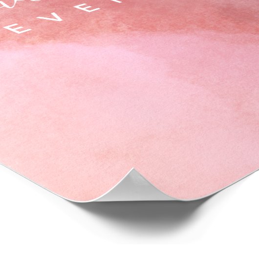 "Liebe wird rot: Eine rosa Wasserfarbenangelegenhe Poster (Ecke)