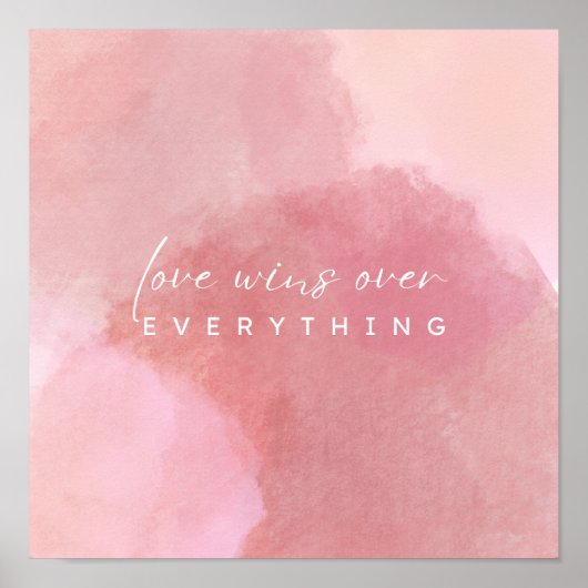 "Liebe wird rot: Eine rosa Wasserfarbenangelegenhe Poster (Vorne)