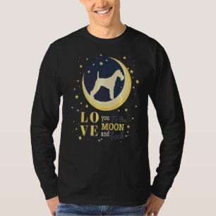 Liebe Wire Fox Terrier Hund zum Mond T-Shirt
