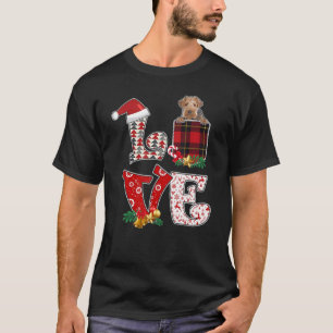 Liebe Wire Fox Terrier Xmas Pocket Kariert Weihnac T-Shirt