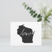 Liebe Wisconsin Karte Gestaltete antike schwarze T (Stehend Vorderseite)