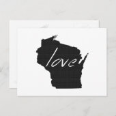 Liebe Wisconsin Karte Gestaltete antike schwarze T (Vorne/Hinten)