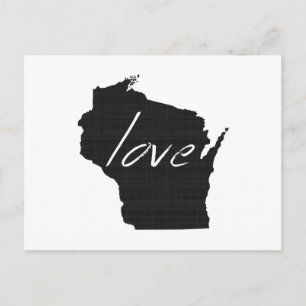 Liebe Wisconsin Karte Gestaltete antike schwarze T