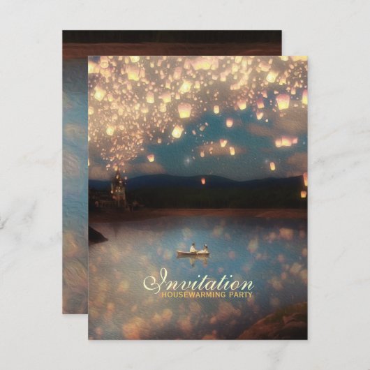 Liebe Wish Lanterns - Party Einladung zur Erwärmun (Vorne/Hinten)