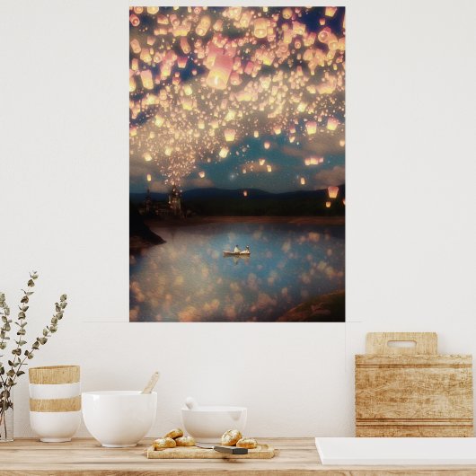 Liebe Wish Lanterns Poster (Küche)