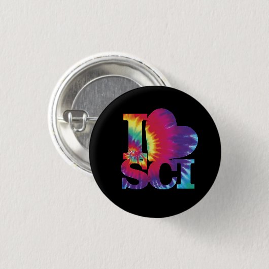 Liebe-Wissenschafts-Button der Krawatten-I Button (Vorne & Hinten)