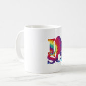 Liebe-Wissenschafts-Tasse der gefärbten Krawatte I Kaffeetasse (Vorderseite Links)