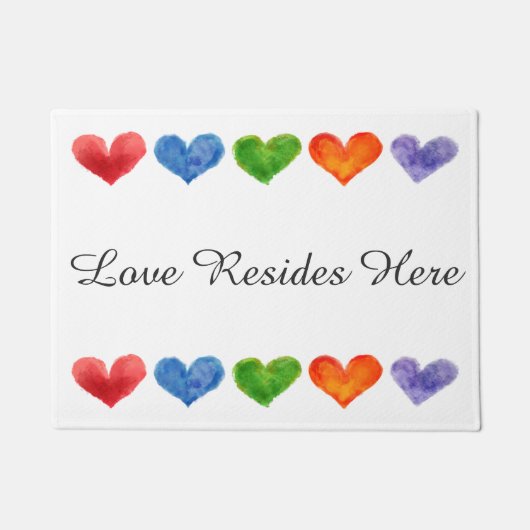 Liebe wohnt hier Doormat Fußmatte (Vorderseite)