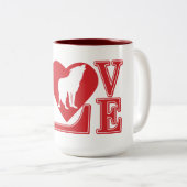 Liebe Wölfe, I Liebe Wölfe Zweifarbige Tasse (VorderseiteRechts)