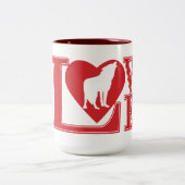 Liebe Wölfe, I Liebe Wölfe Zweifarbige Tasse (Mittel)