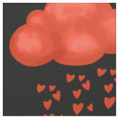 Liebe Wolkenkratzer Rotes Herz Valentinstag Stoff (Nahaufnahme)