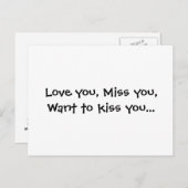 Liebe wollen Sie, Fräulein Sie, um Sie zu küssen… Postkarte (Vorne/Hinten)