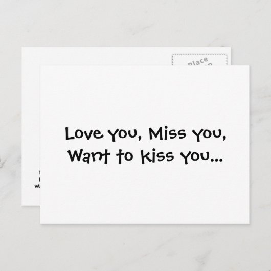 Liebe wollen Sie, Fräulein Sie, um Sie zu küssen… Postkarte (Vorne/Hinten)