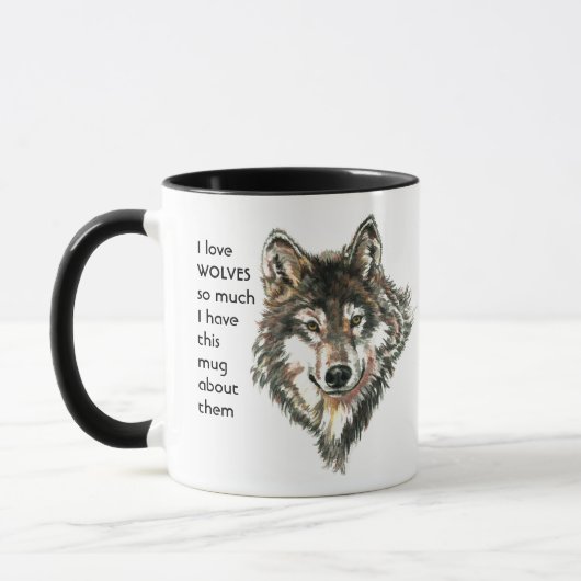 Liebe WOLVES so viel Spaß Zitat Tasse (Links)