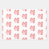 LIEBE Word Art Fabric Schriftart Rote Buchstaben Geschenkpapier Set (Vorderseite)