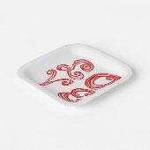 LIEBE Word Art Fabric Schriftart Rote Buchstaben Pappteller (Gewinkelt)