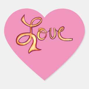 Liebe Word Art hört benutzerdefinierte Decal-Stick Herz-Aufkleber