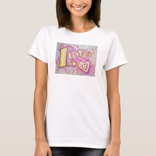 Liebe Word Art Malerei Inspiration Shirt (Vorderseite)