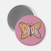 Liebe Word Art Pink Butterfly Custom Kühlschrankma Magnet (Vorderseite/Rückseite)