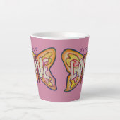 Liebe Word Art Pink Butterfly Wing Cup Latte Tasse (Vorderseite)