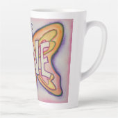 Liebe Word Art Pink Butterfly Wing Cup Latte Tasse (Rechts)