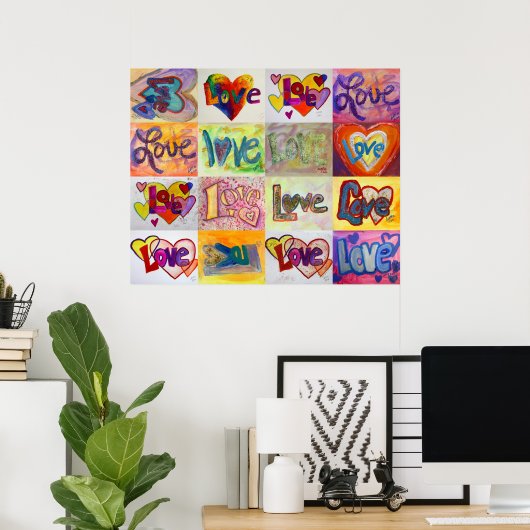Liebe Word Artwork Gemälde Poster Kunst drucken (Heimbüro)