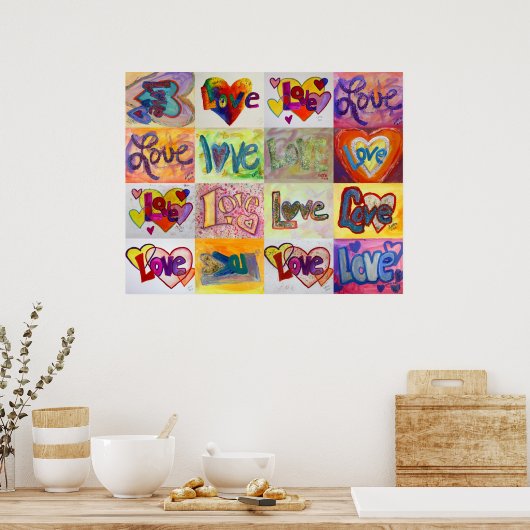 Liebe Word Artwork Gemälde Poster Kunst drucken (Küche)