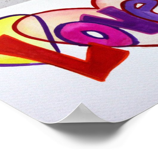 Liebe Word Artwork Gemälde Poster Kunst drucken (Ecke)