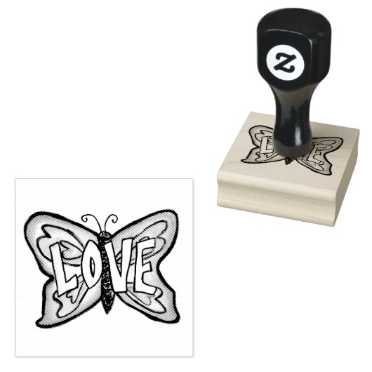 Liebe Word Butterfly Rubber Briefmarke Gummistempel (Stempel)