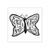 Liebe Word Butterfly Rubber Briefmarke Gummistempel (Prägung)