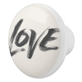 LIEBE Word Calligrafy Brush Lettering Elegant Keramikknauf (Rechts)