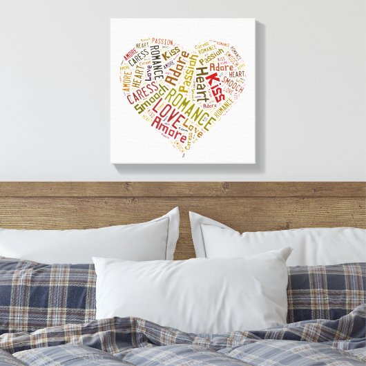 Liebe Word Cloud Leinwanddruck (Insitu (Schlafzimmer))
