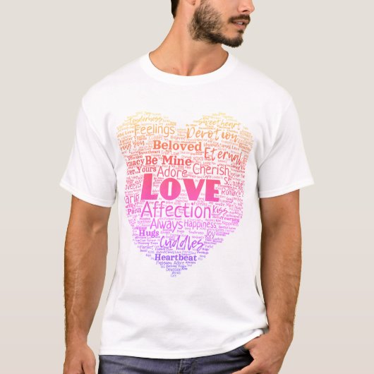 Liebe Word Cloud T-Shirt (Vorderseite)