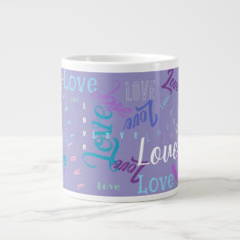 Liebe Word Grafitti Wiederholung von Wörtern (benu Jumbo-Tasse