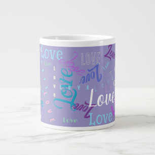 Liebe Word Grafitti Wiederholung von Wörtern (benu Jumbo-Tasse