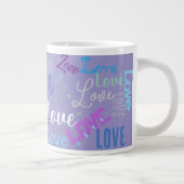 Liebe Word Grafitti Wiederholung von Wörtern (benu Jumbo-Tasse (Rechts)