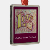 Liebe Word-Ornament mit benutzerdefinierten Textop Ornament Aus Metall (Rechts)