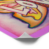 Liebe Word Pink Butterfly Artwork Poster druckt (Ecke)