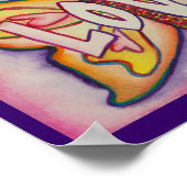 Liebe Word Pink Butterfly Artwork Poster druckt (Ecke)