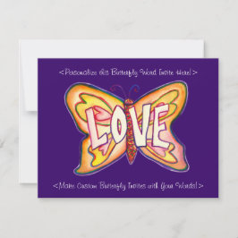 Liebe Word Pink Butterfly Custom Art Einladungen